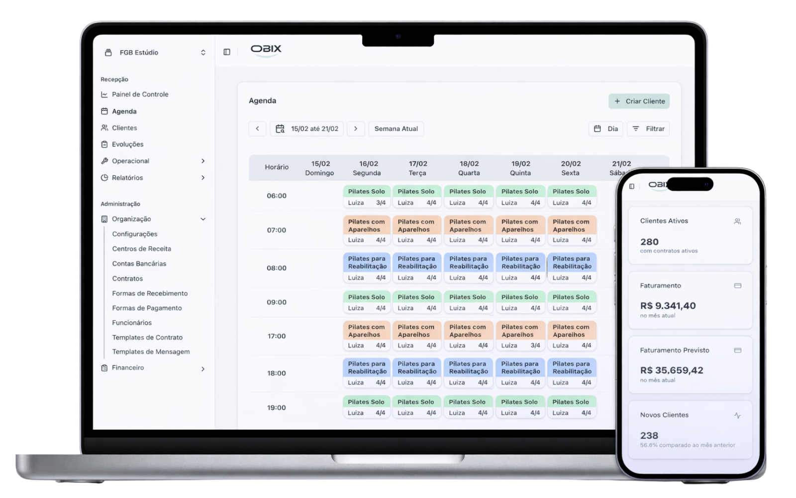 Obix app em computador e notebook